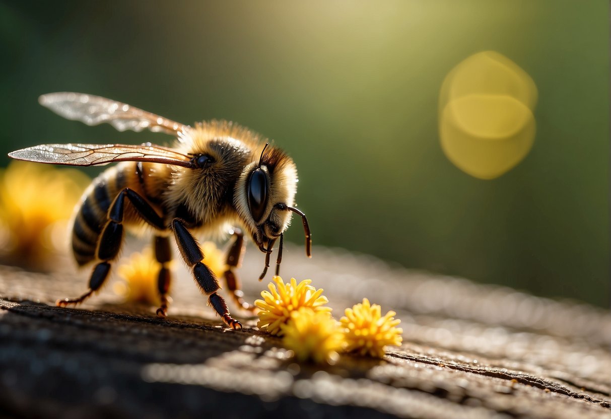 Insecticidal soap sprays onto bees, causing paralysis and death