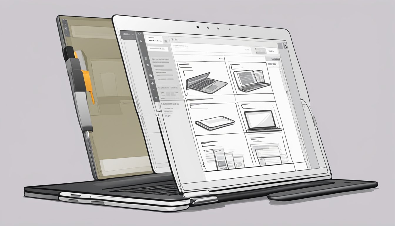 A laptop open to a website, displaying a variety of Moleskine notebooks. A cursor hovers over the "add to cart" button