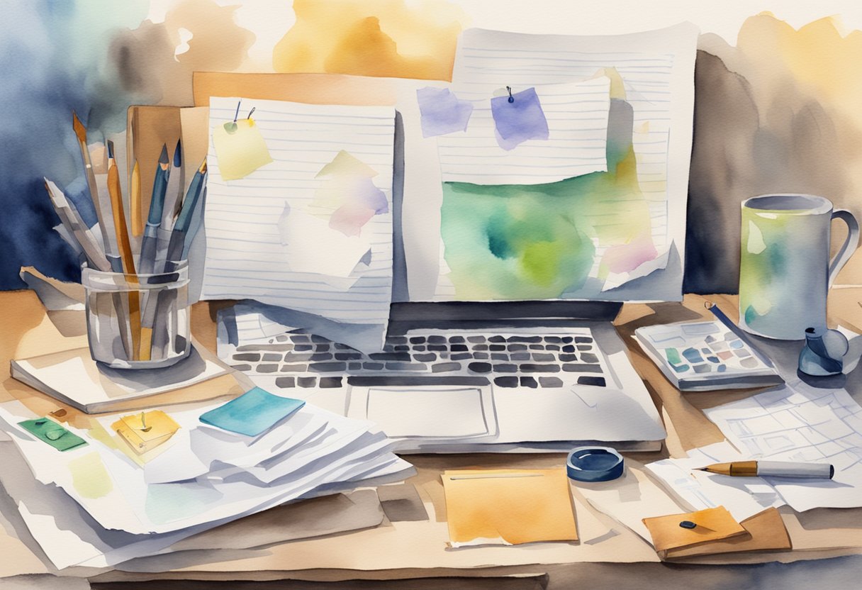 A messy desk with scattered papers and a clock ticking in the background, while a to-do list is being ignored