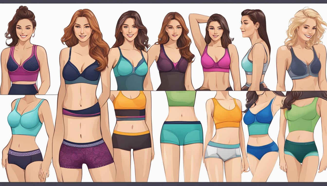 Various top underwear brands and styles displayed online, with a variety of colors and designs