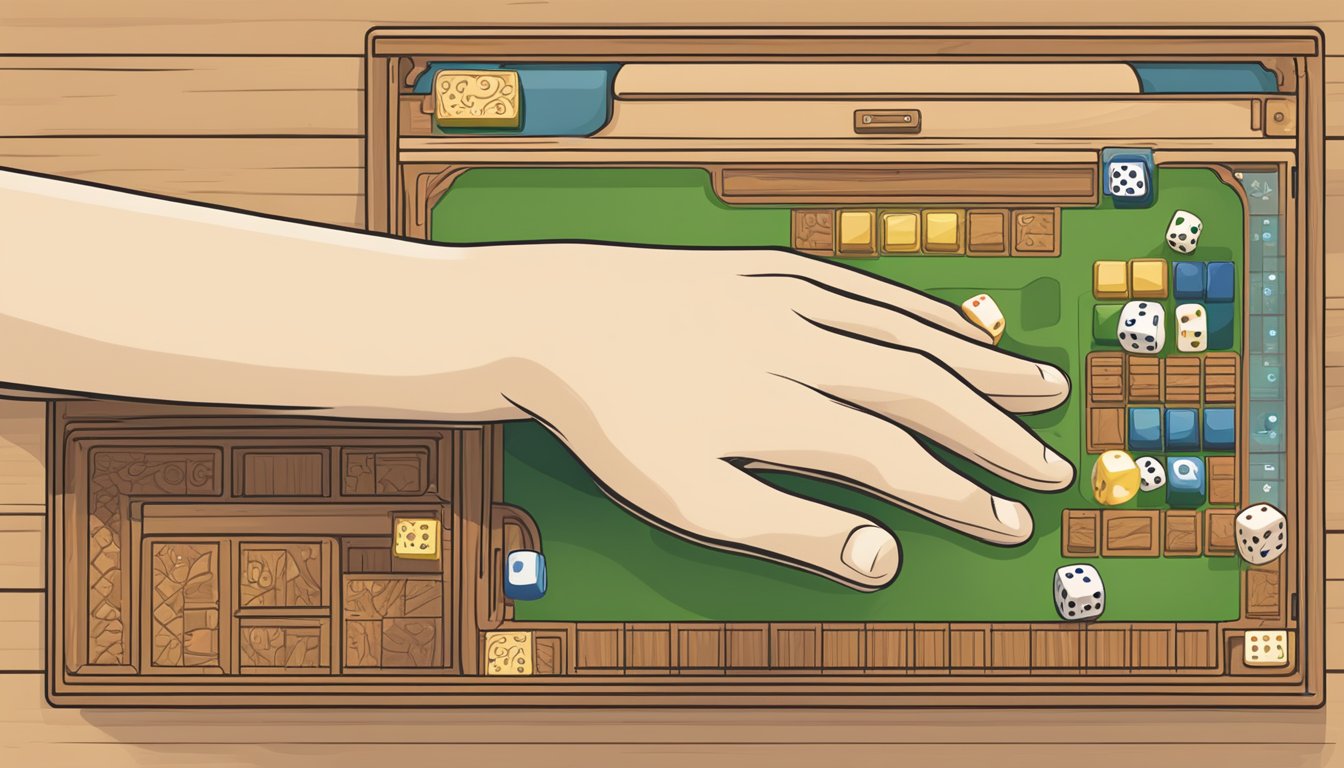 A hand reaches for a sleek, wooden go board displayed on a computer screen. The website's clean layout and easy navigation make it simple to browse and select the perfect board for the next game