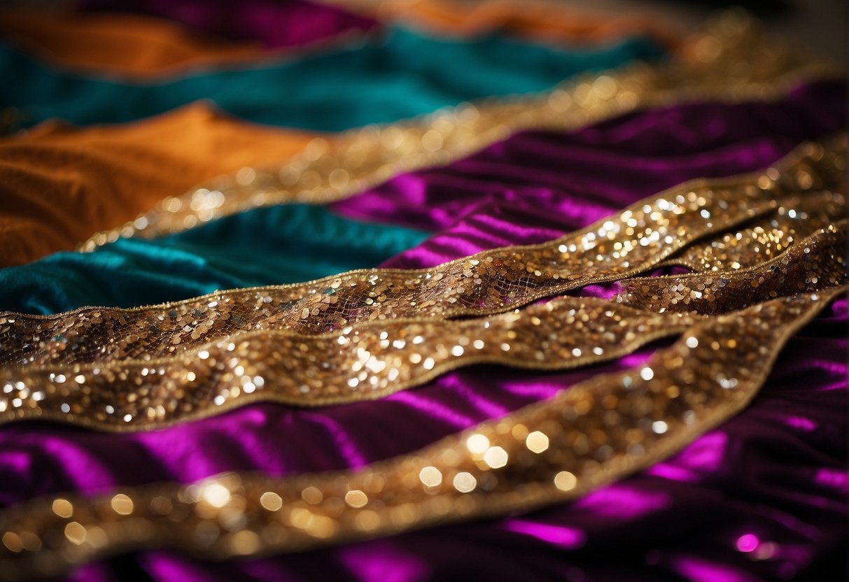 A sequin saree is being gently washed and dried, with careful attention to maintaining the integrity of the delicate fabric and embellishments
