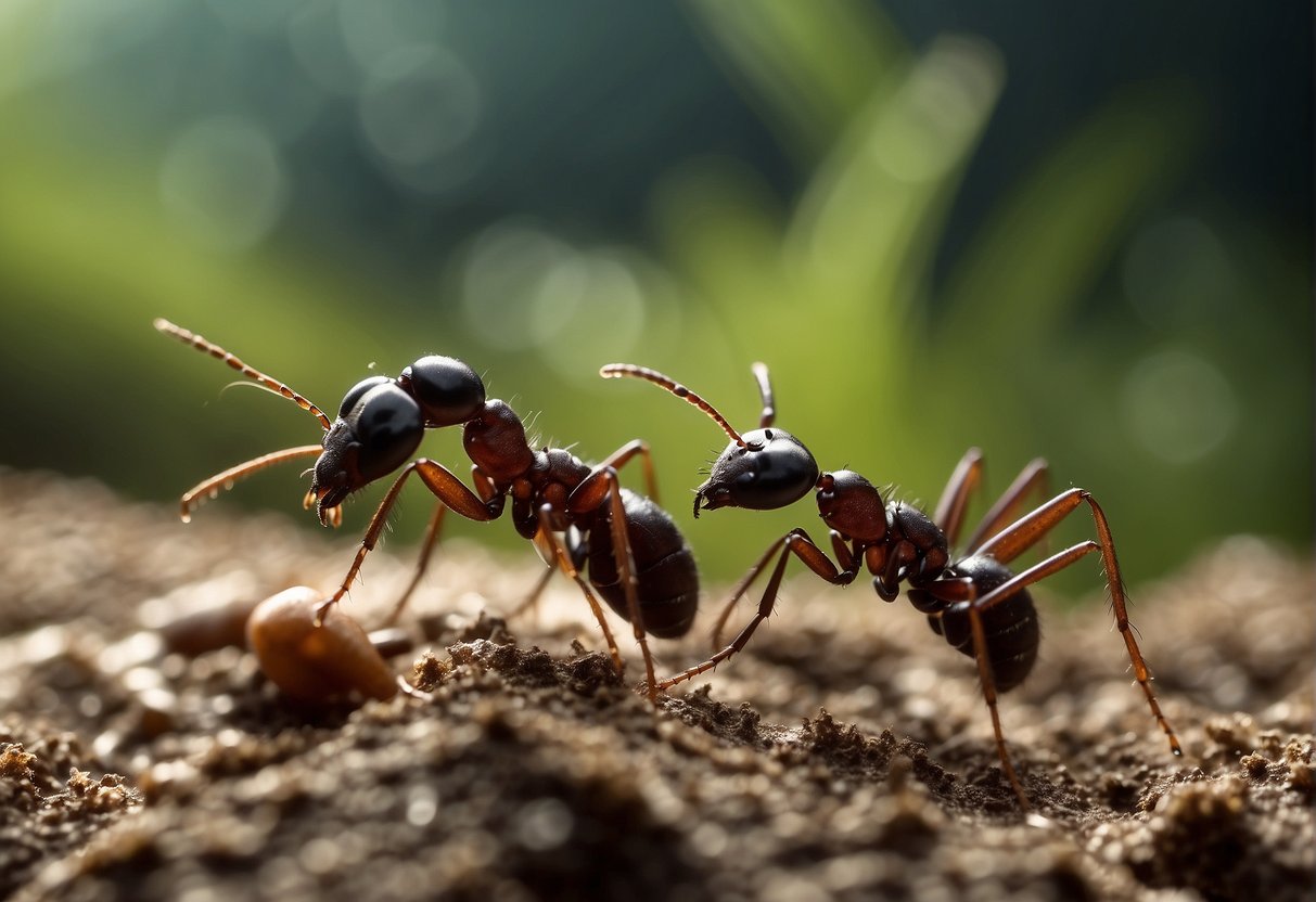 Nematodes attack ants, injecting them with bacteria, causing death