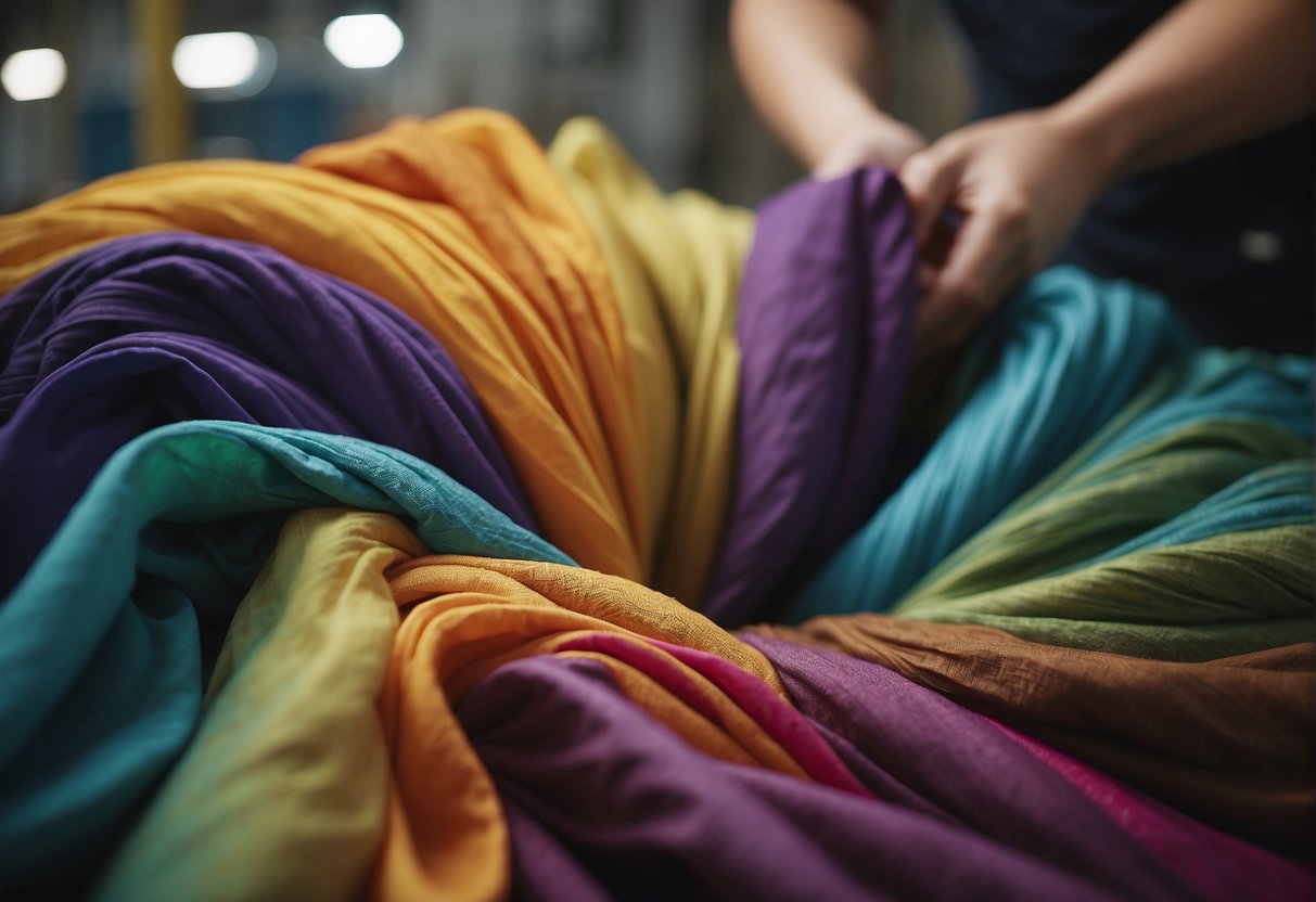 Vibrant fabric dyes swirl in large vats. Skilled hands fold and twist fabric, creating intricate patterns. The air is filled with the rich, earthy scent of natural dyes