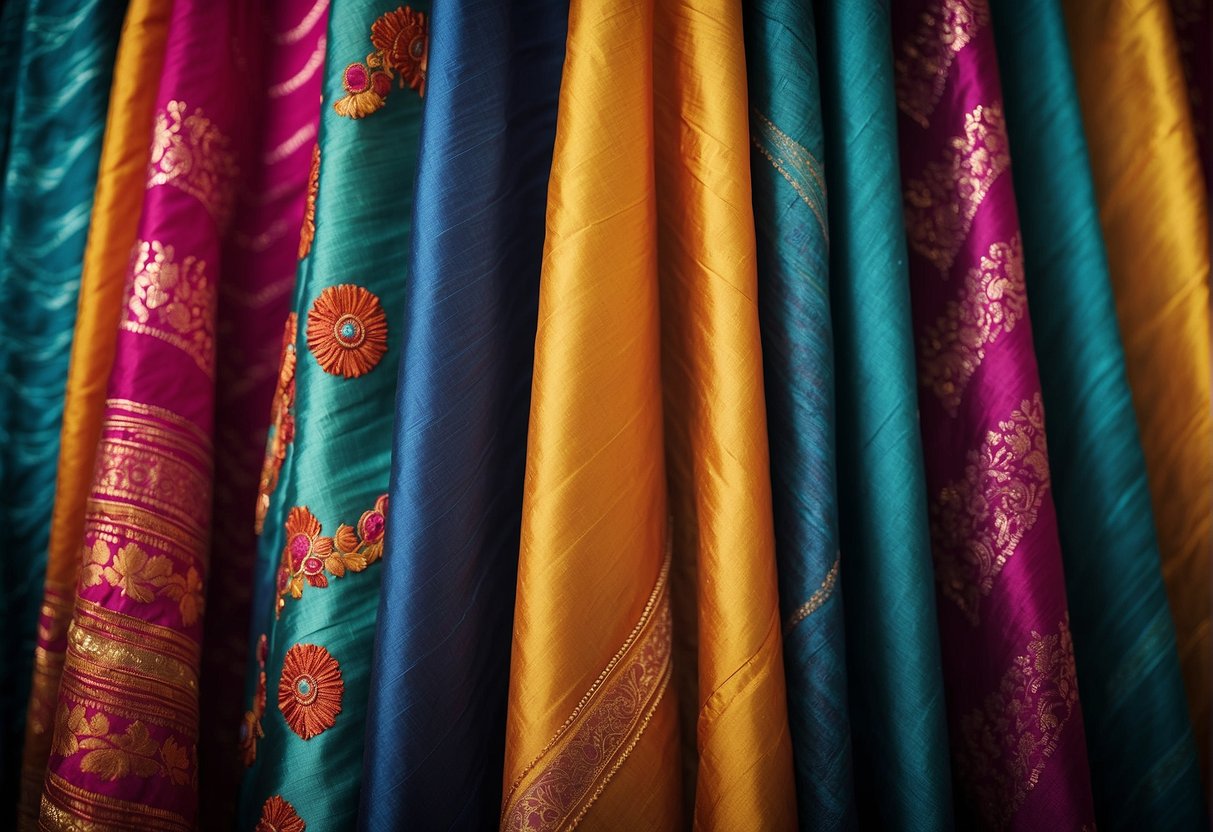 Vibrant leheriya fabric displayed at a global expo, showcasing intricate dyeing techniques and traditional artistry from India