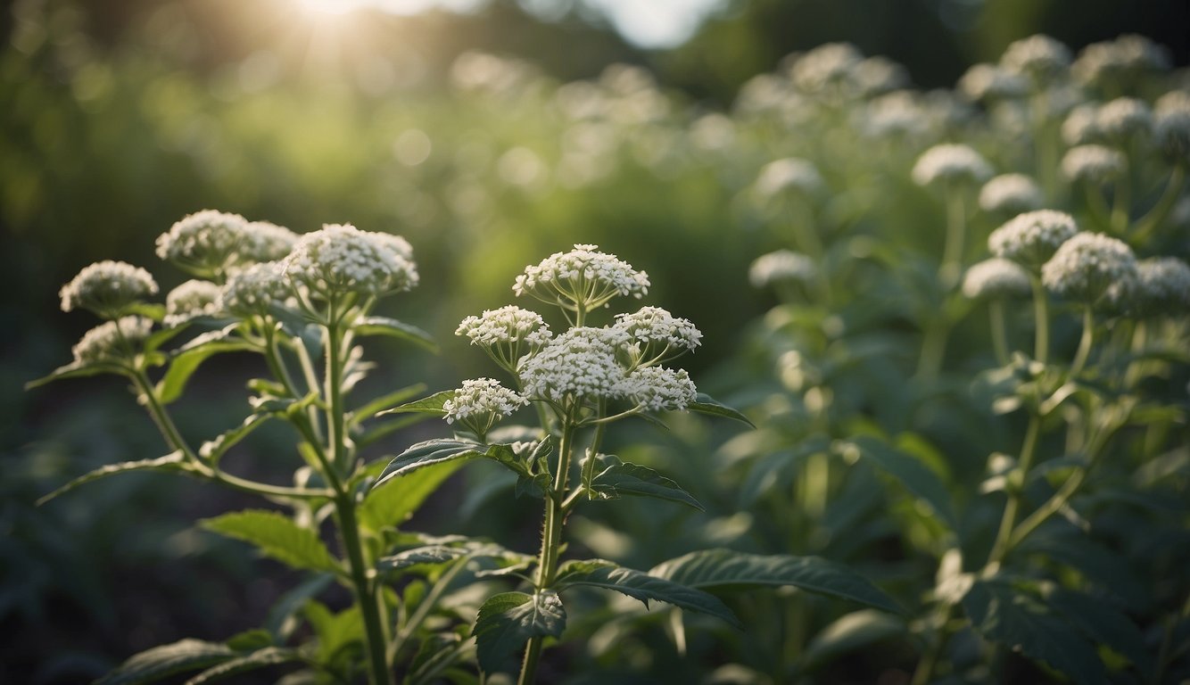 A late boneset plant is surrounded by diverse flora, emphasizing its role in conservation and ethnobotany