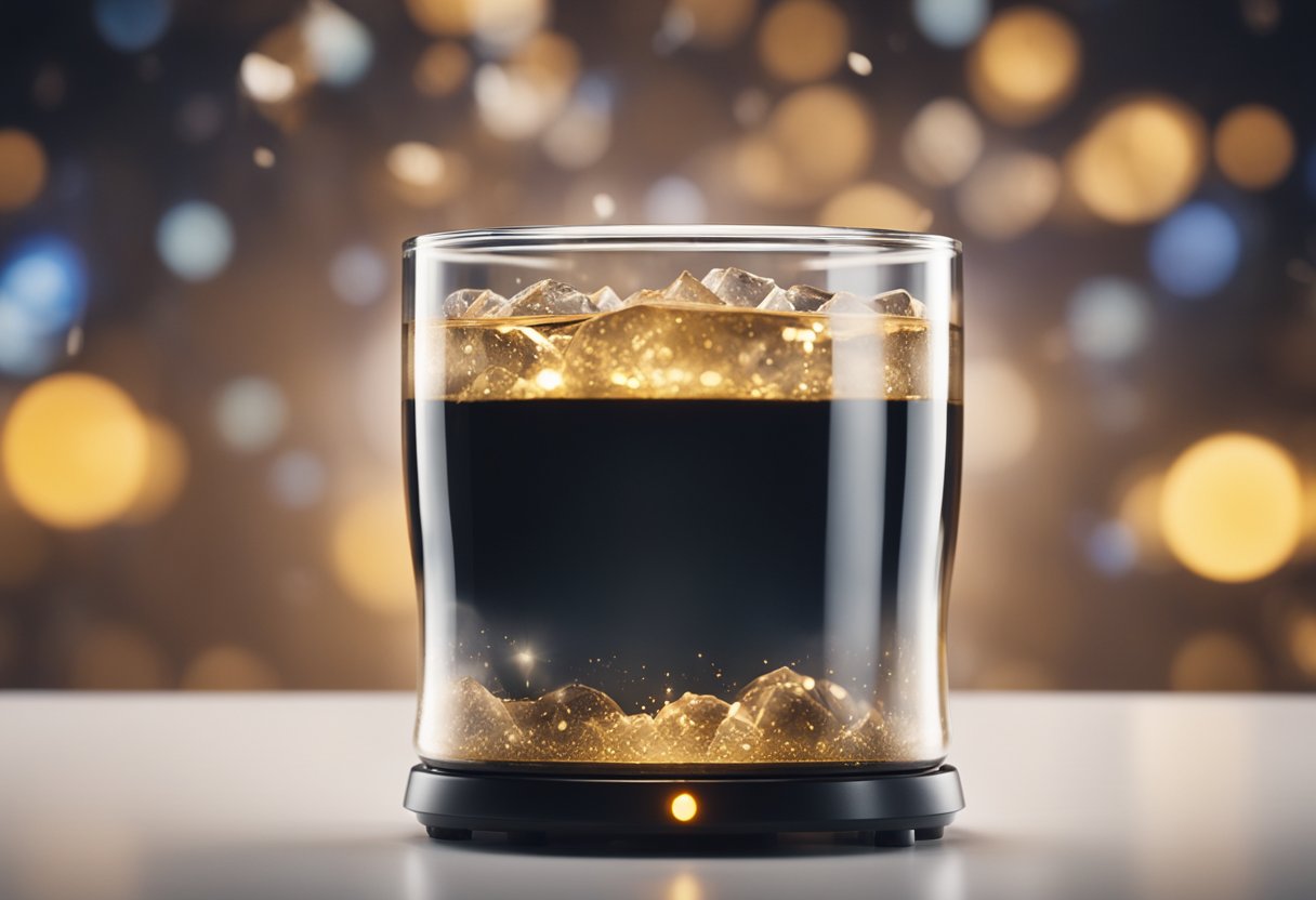 A tumbler spins while using electricity