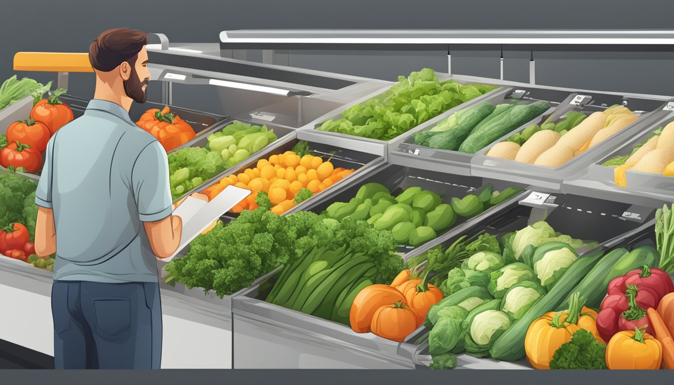 Customers browsing a variety of fresh vegetables on a user-friendly website with a FAQ section