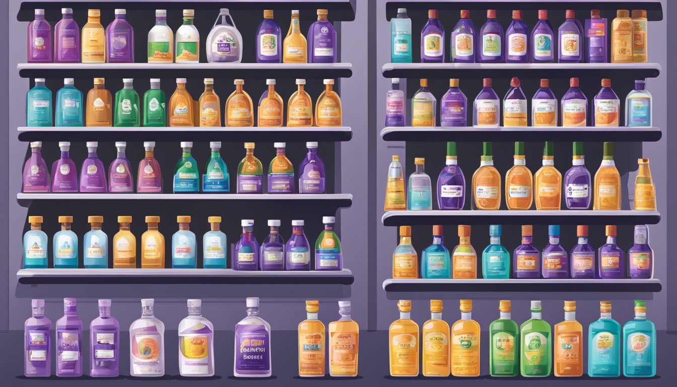 Shelves stocked with methylated spirits in a Singapore store, with clear signage and pricing