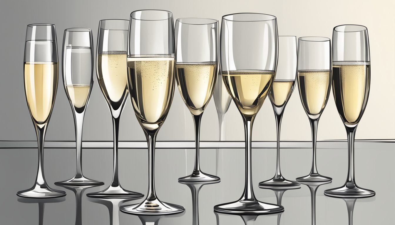 Champagne glasses displayed on a sleek, modern website. Add to cart button highlighted