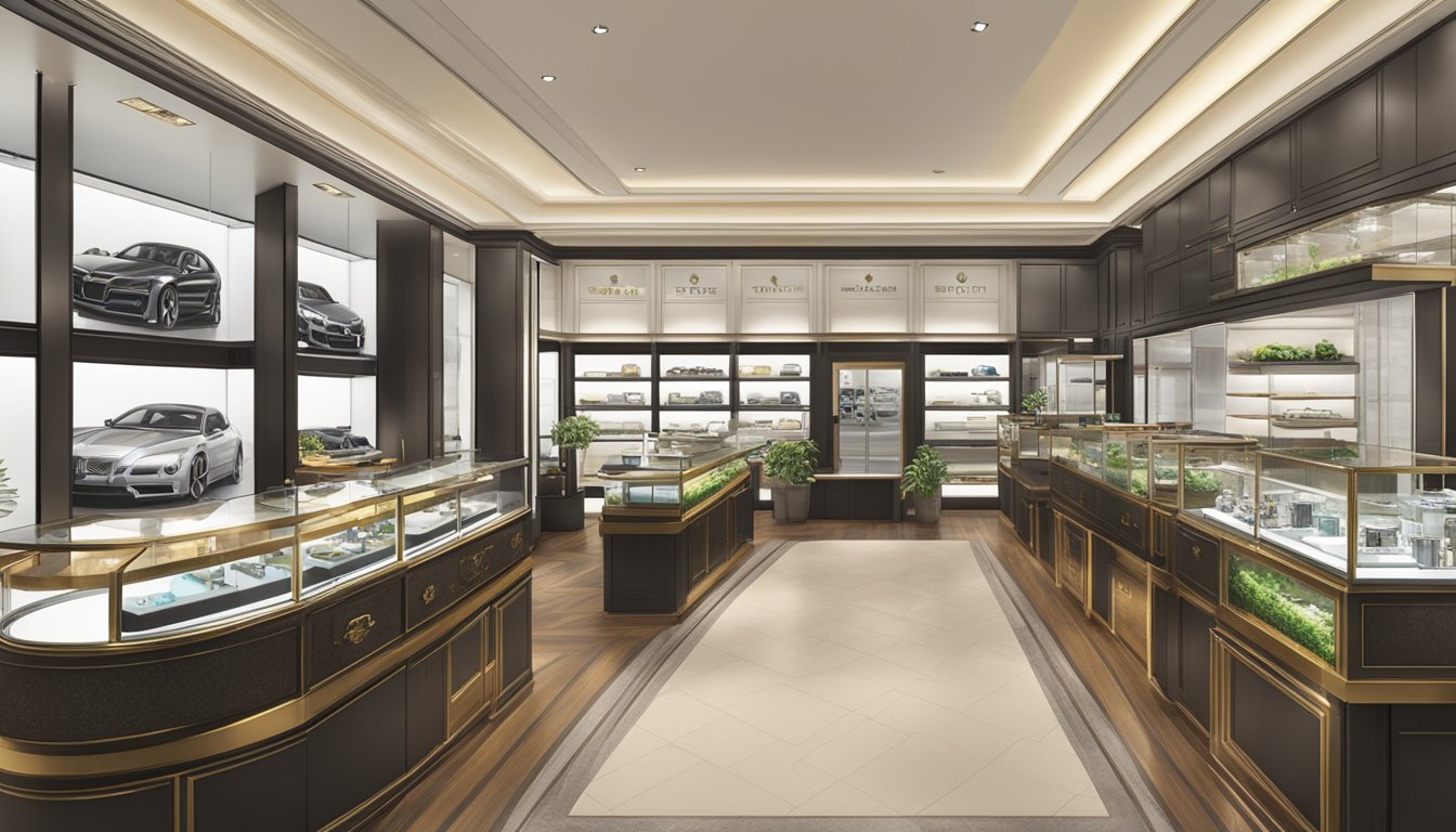 A luxurious watch boutique in Singapore sells pre-owned Rolex timepieces