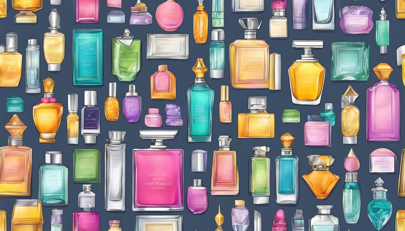 A computer screen displaying a variety of colorful perfume bottles with the words "Discover the Perfect Scent buy fragrance online singapore" prominently displayed
