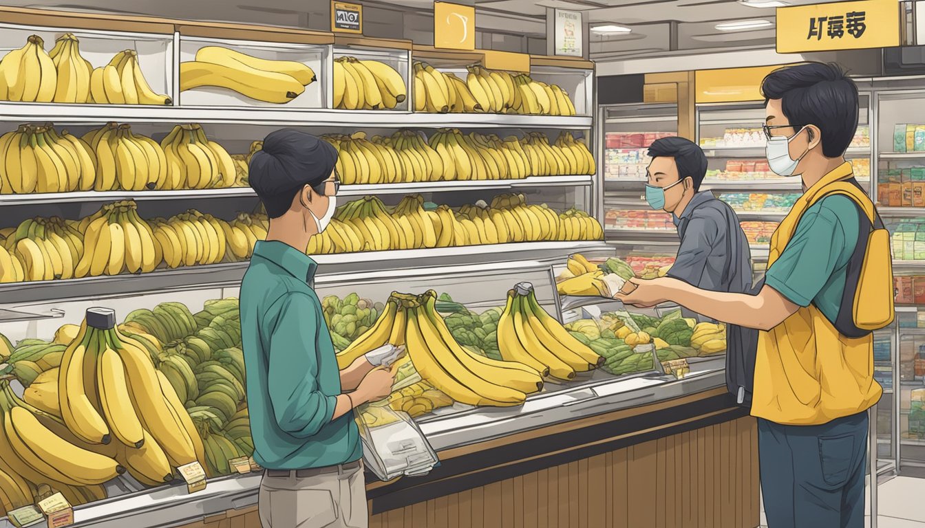 A customer buys Tokyo Banana at a shop in Singapore