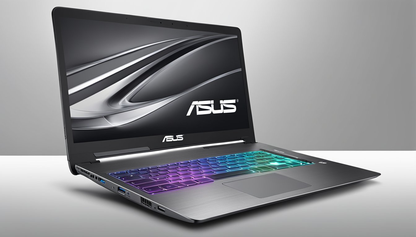 An Asus laptop with sleek, modern design and innovative features, showcasing its superior performance and cutting-edge technology