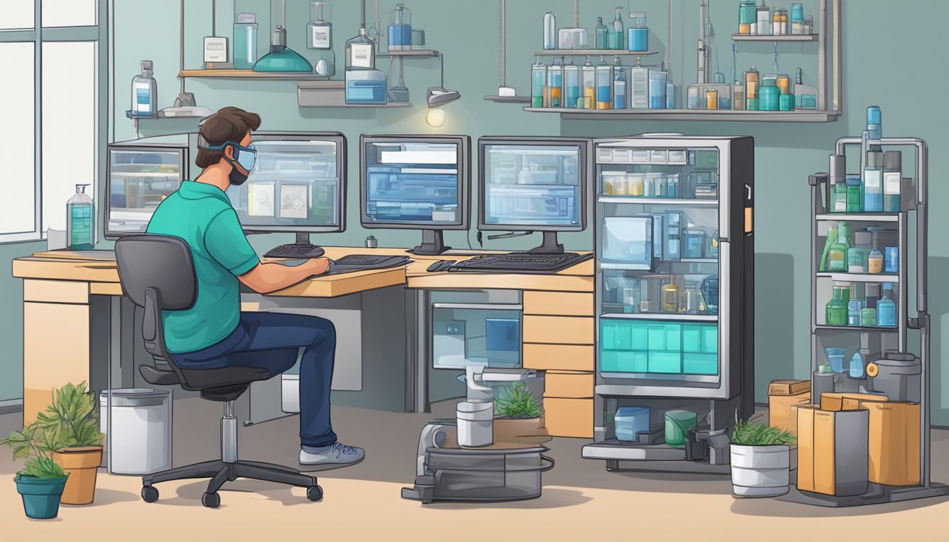 A person purchases lab equipment online and then takes care of it