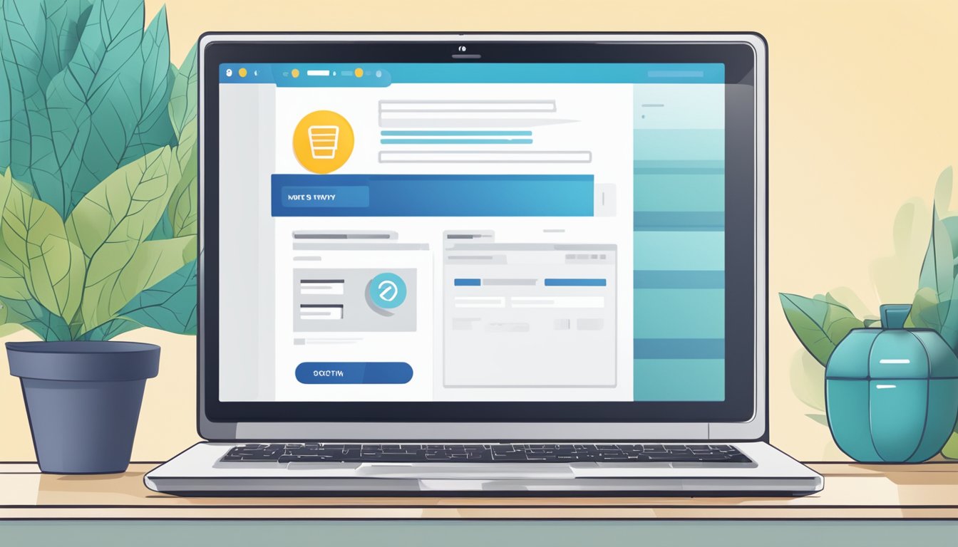 A laptop being ordered on a website with a "buy now" button highlighted on the screen