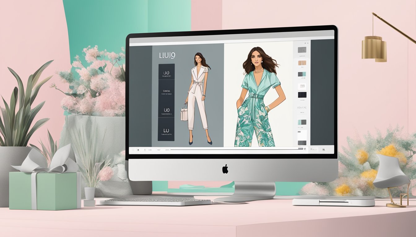 A computer screen displaying Liu Jo's exclusive online collection with the option to buy online