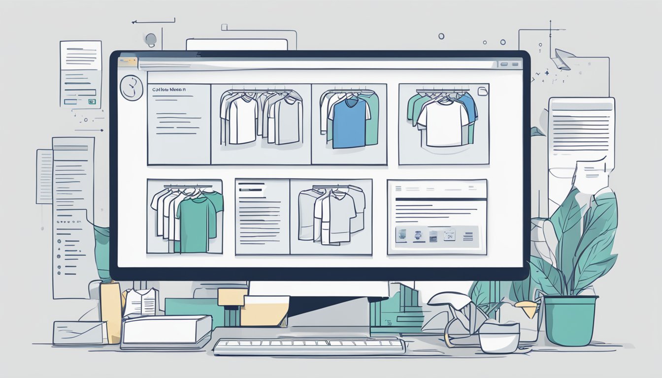 A computer screen with a website open, displaying a list of frequently asked questions about buying Calvin Klein t-shirts online