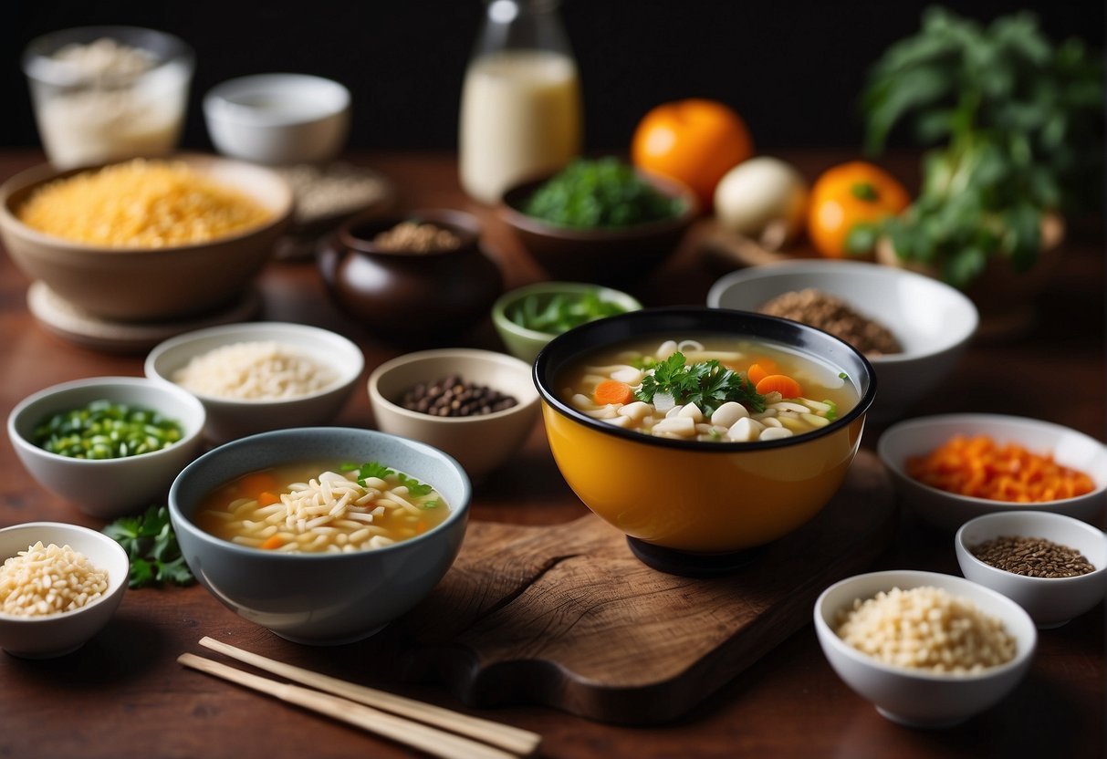 A table displays ingredients for Chinese fertility soup with nutritional information and health benefits