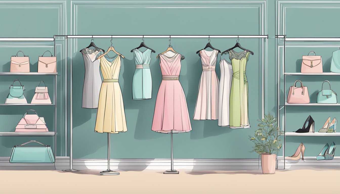 A computer screen displaying a website with a variety of elegant dresses available for purchase
