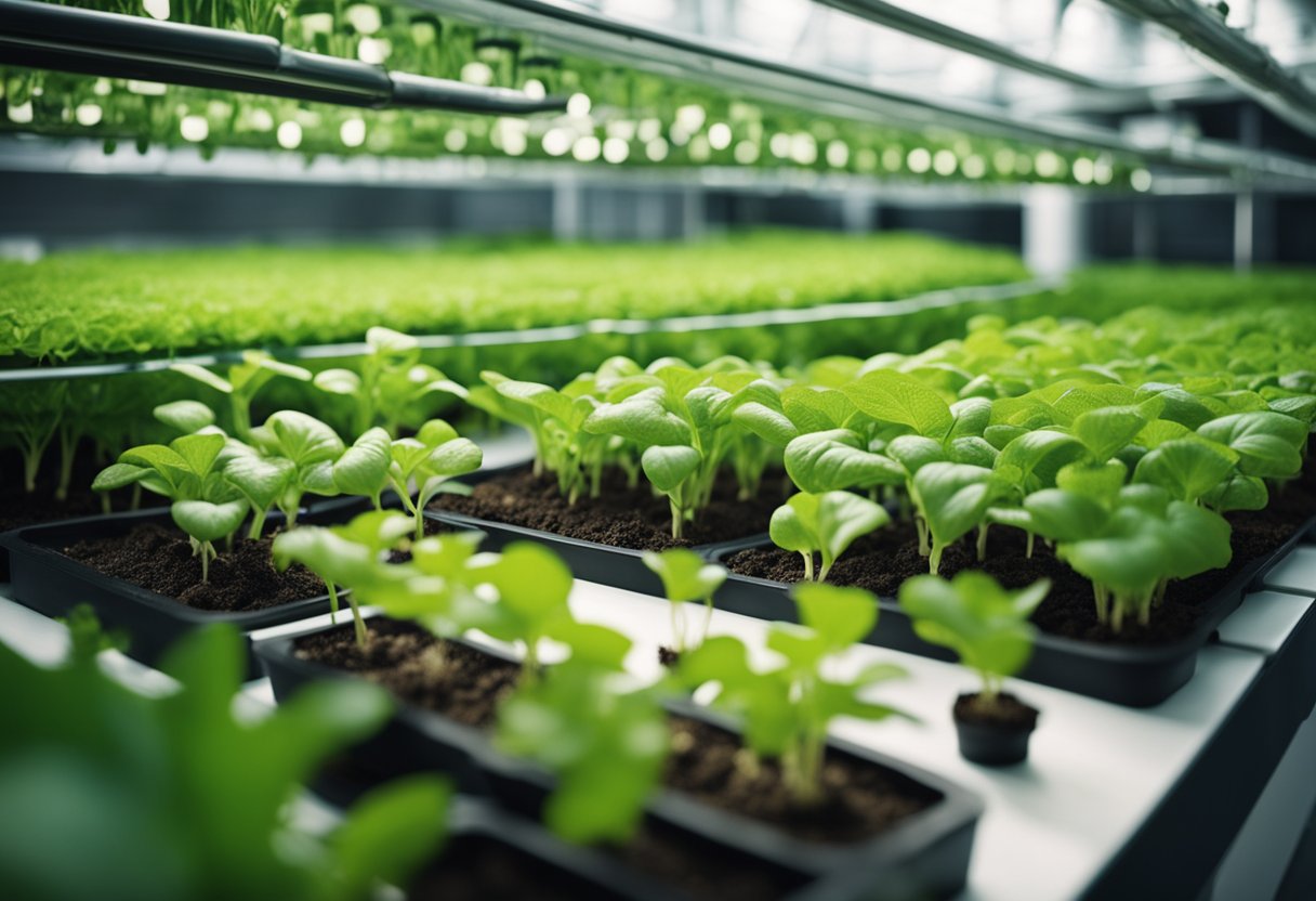 Hydroponic plants thrive in soil-free environments. A nutrient-rich solution sustains the roots, while artificial lighting provides necessary energy for growth