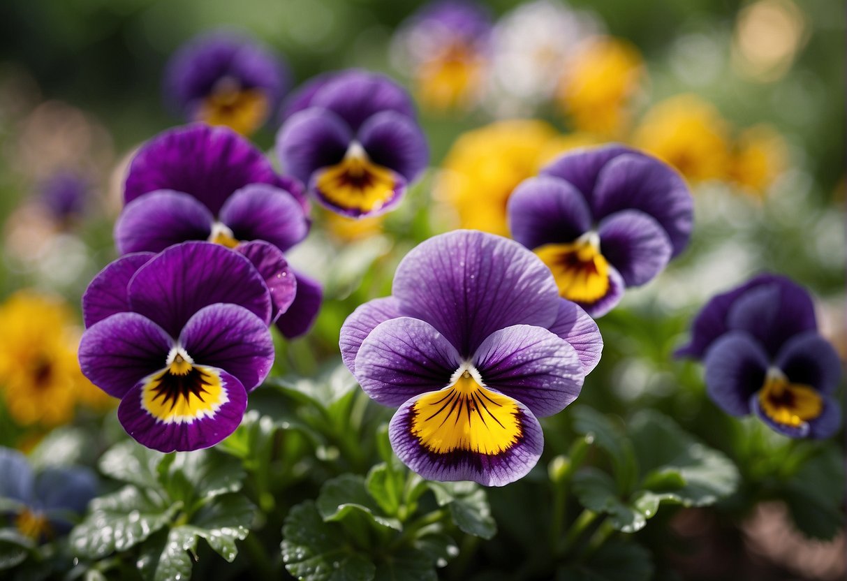Pansies bloom in a vibrant garden all summer long