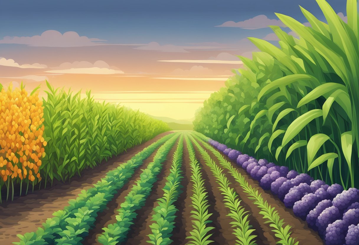 Lush fields of quickly maturing crops ready for bountiful harvest
