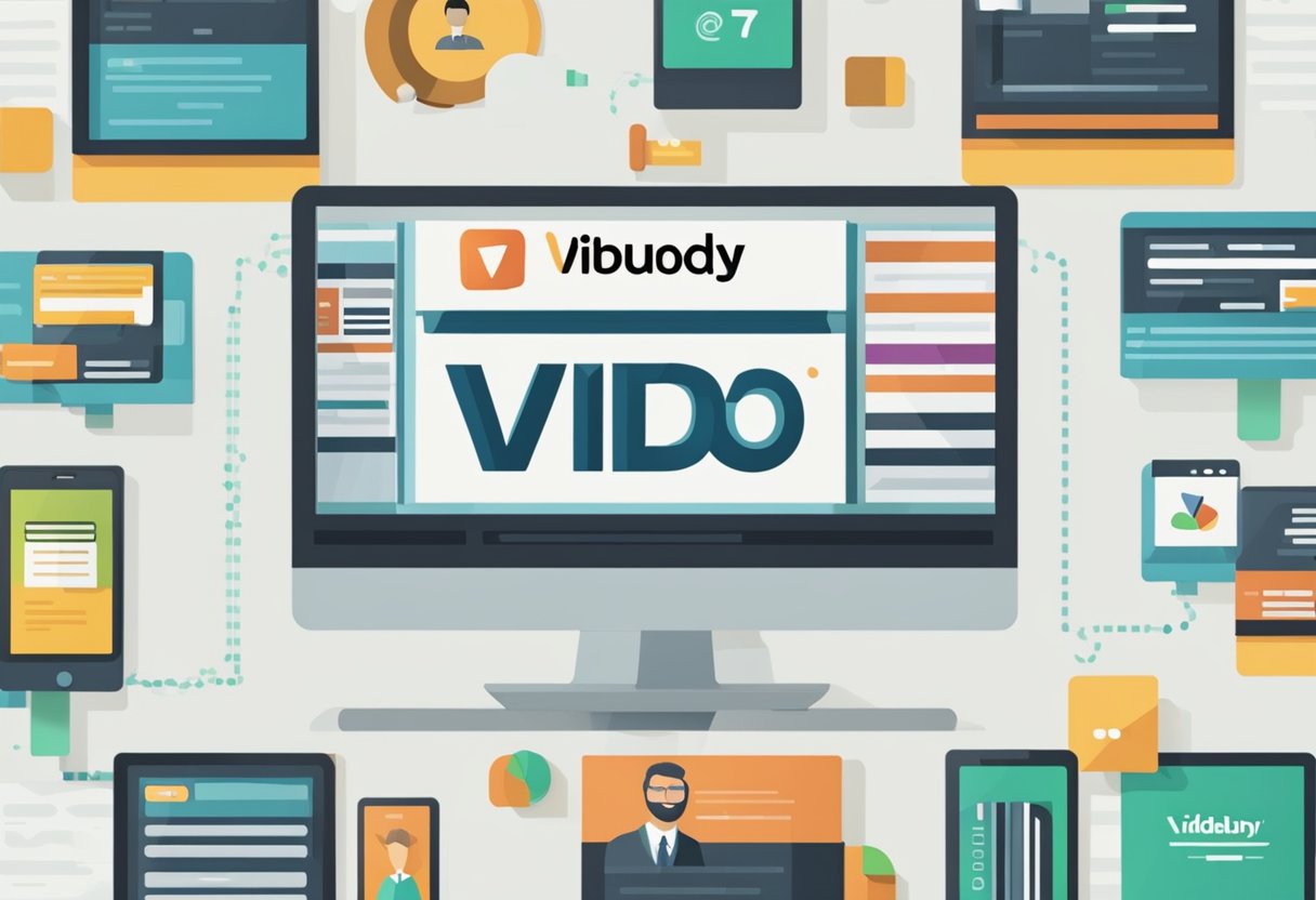 A computer screen displays vidiq and tubebuddy logos side by side, symbolizing a competitive edge in digital marketing