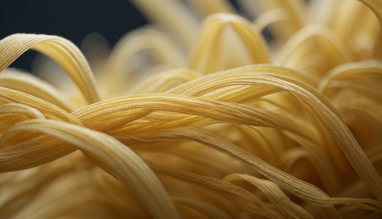 A microscope zooms in on delicate strands of cornsilk, revealing its intricate structure and texture