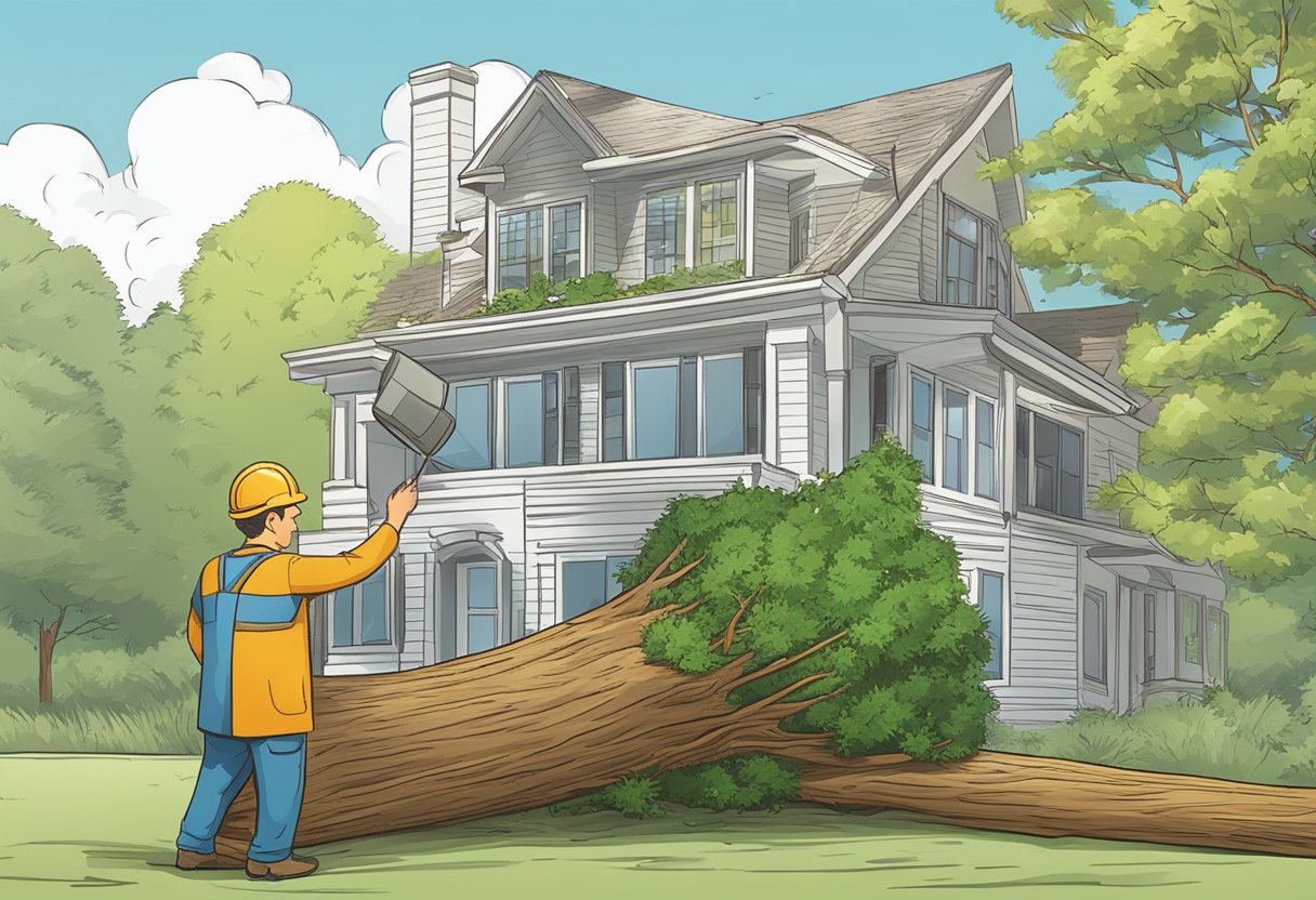 A person submitting a claim for tree removal to an insurance company