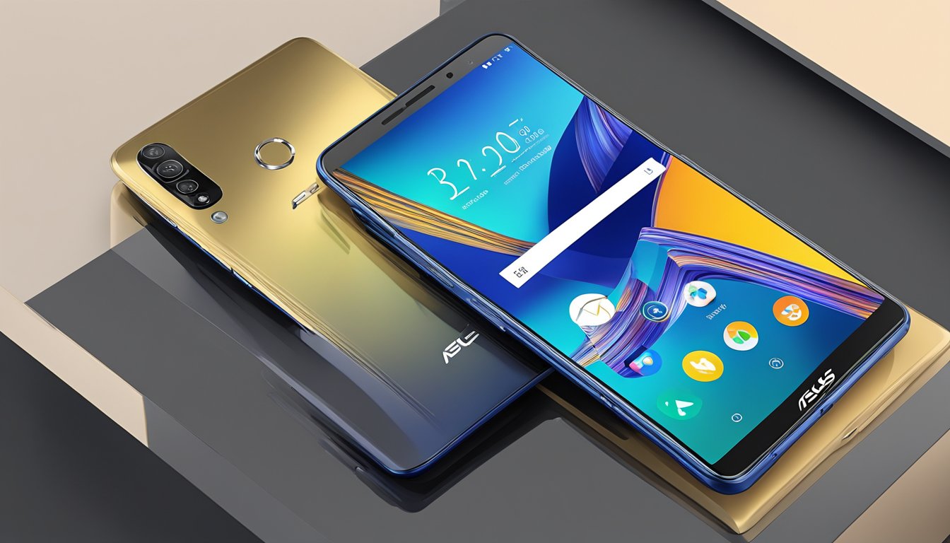 The asus zenfone 5 is displayed with its sleek design and vibrant screen, showcasing its key features and high performance