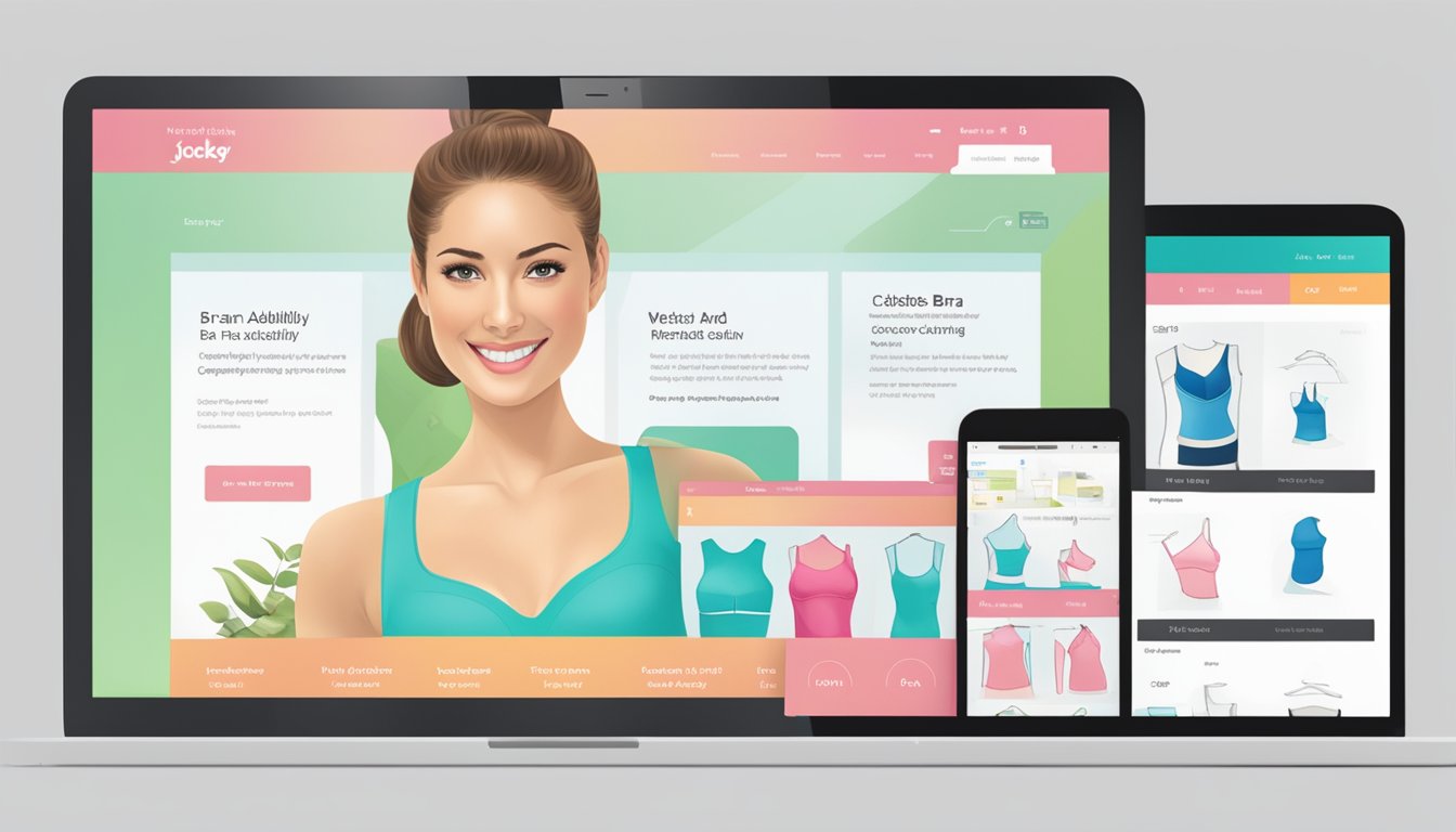A computer screen displaying a website with "Pricing and Availability" for Jockey bras. An "Add to Cart" button is visible