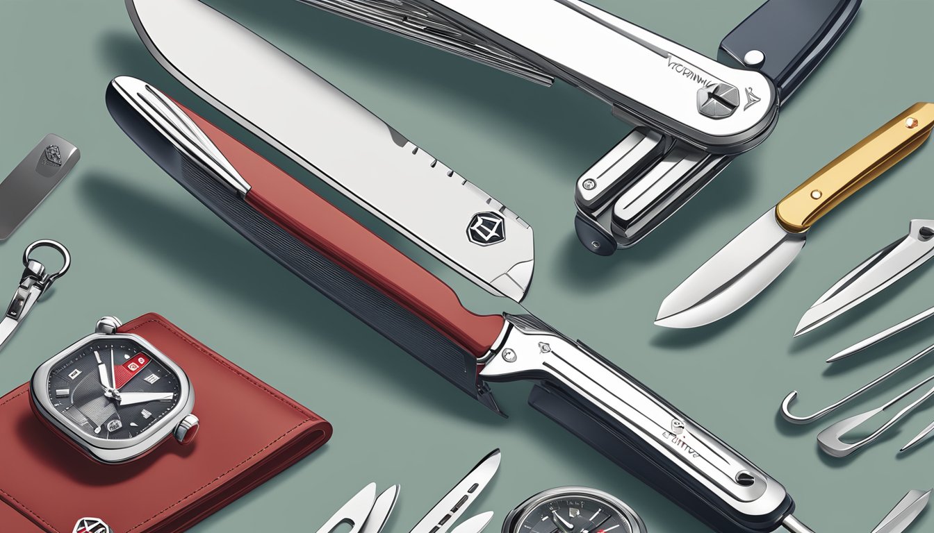 A sleek, modern website displaying various Victorinox products available for purchase online