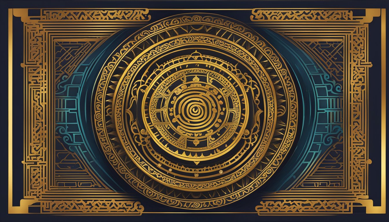 A golden Linga Bhairavi Yantra shines with intricate geometric patterns, radiating energy and blessings