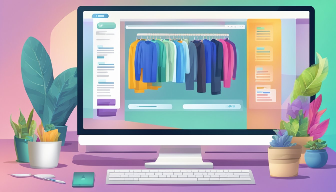 A computer screen showing a website with a list of frequently asked questions about buying quality clothes online