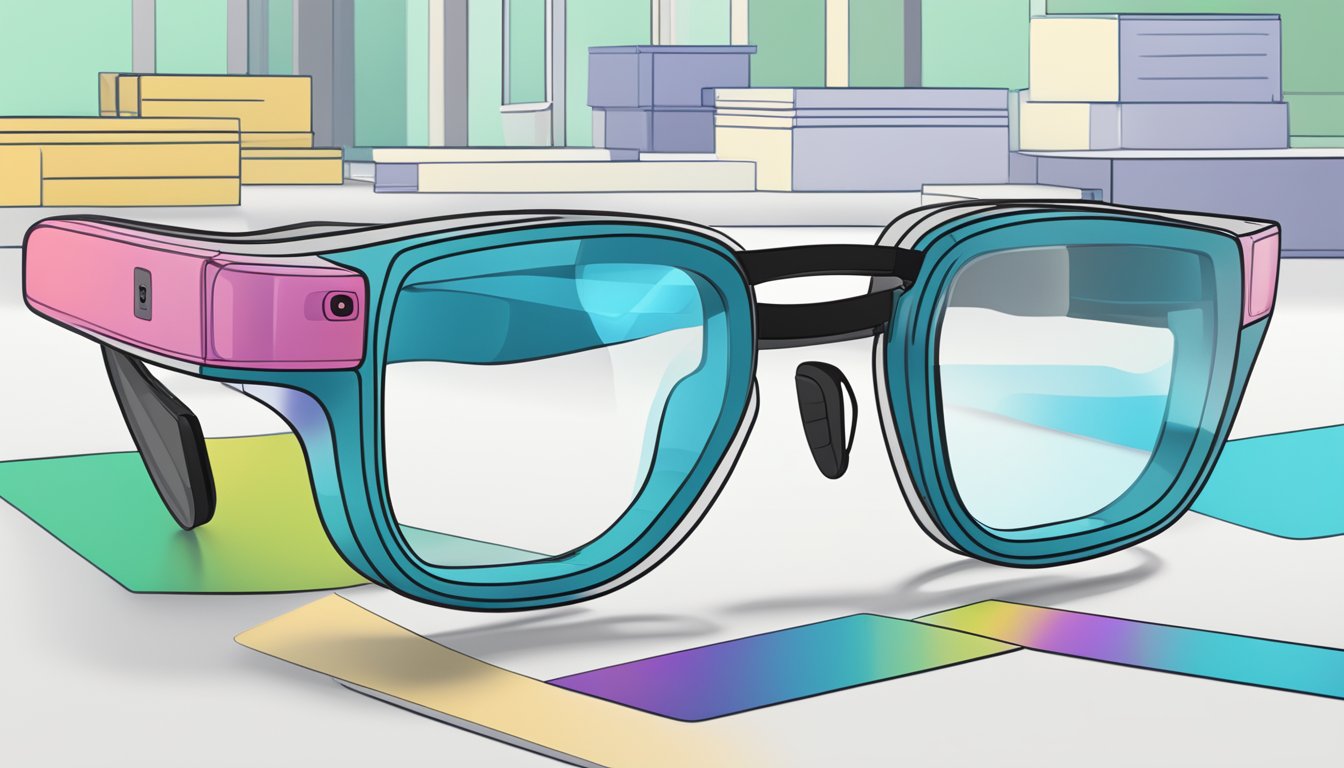 Smart glasses displayed on a website, with a FAQ section visible. Various options to buy online are highlighted