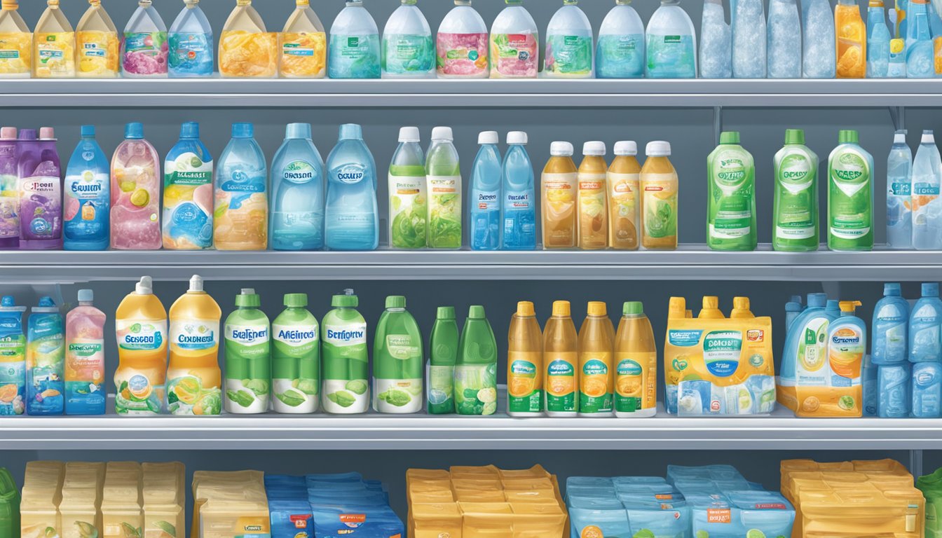 A bustling supermarket shelf displays Cleansui water filters in Singapore