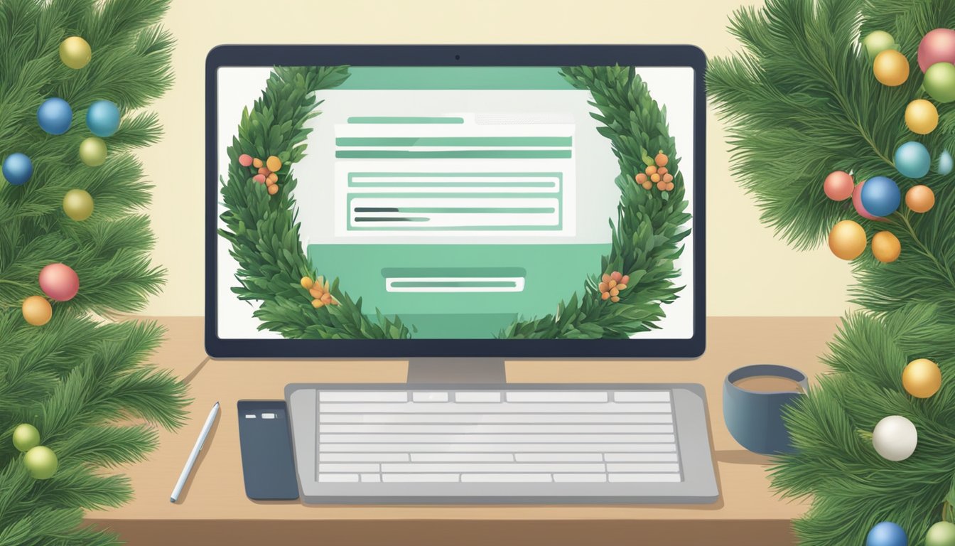A computer screen displaying a website with the title "Frequently Asked Questions: Buy Wreaths Online" with a wreath image and text