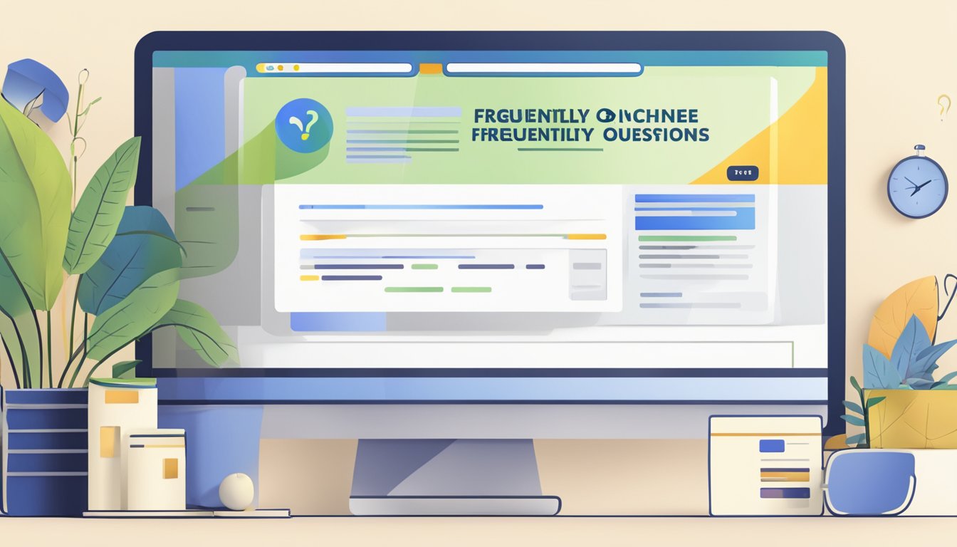 A computer screen displaying a website with "Frequently Asked Questions" and a "Buy Three Voucher Online" button highlighted