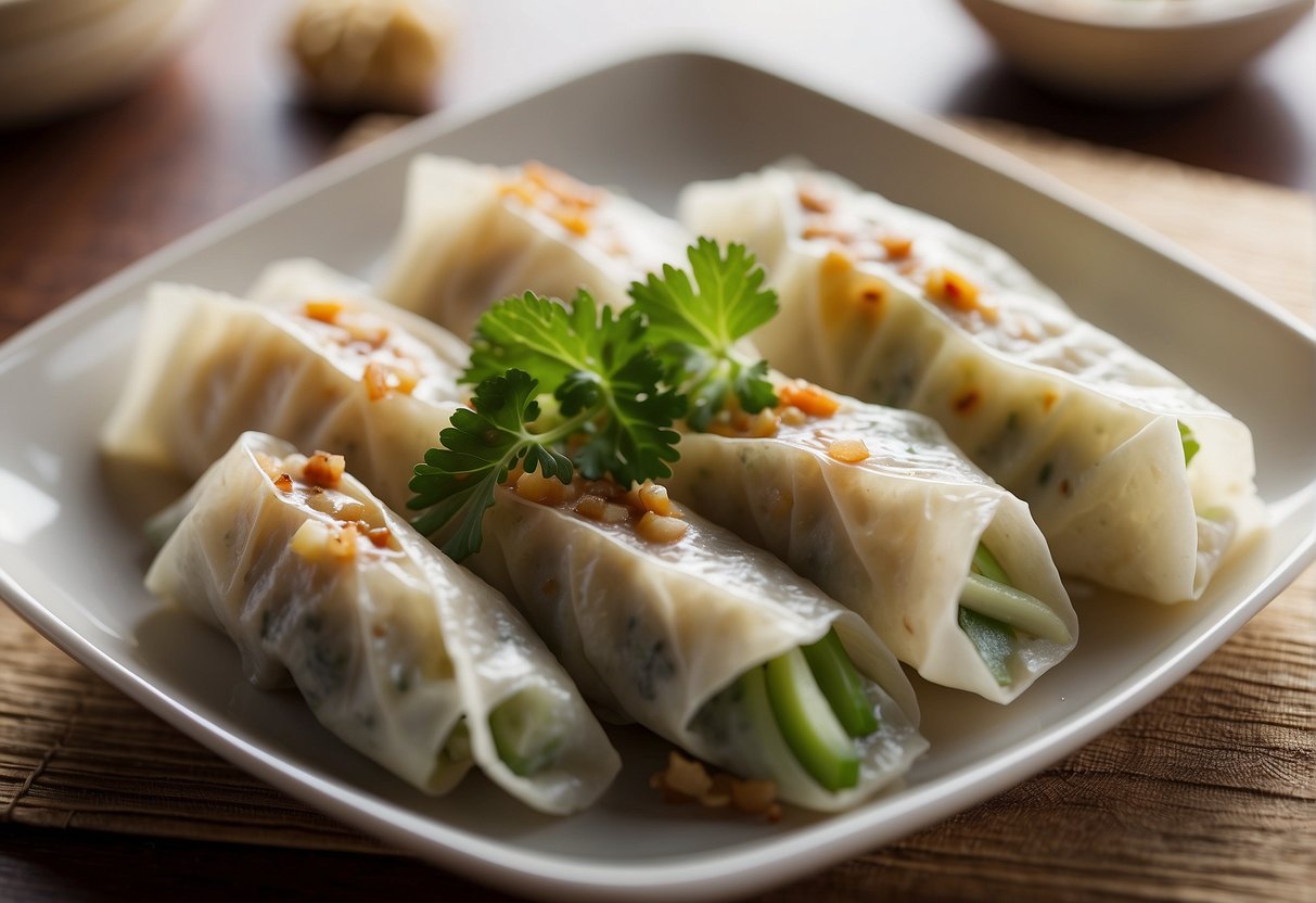 A pair of chopsticks carefully folds the gyoza wrapper around a savory pork and vegetable filling, creating perfect little dumplings ready for steaming