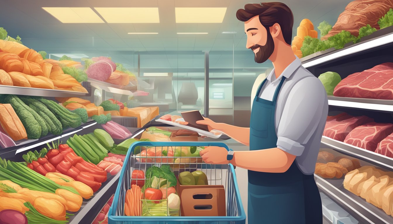Customers browsing website, adding items to cart, and completing purchase of beef products online