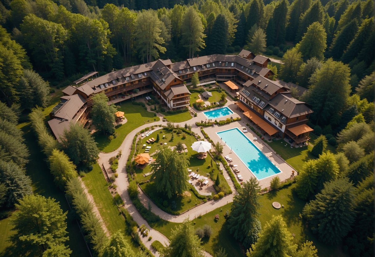 Aerial view of RelaxResort Kothmühle: sustainable vacation