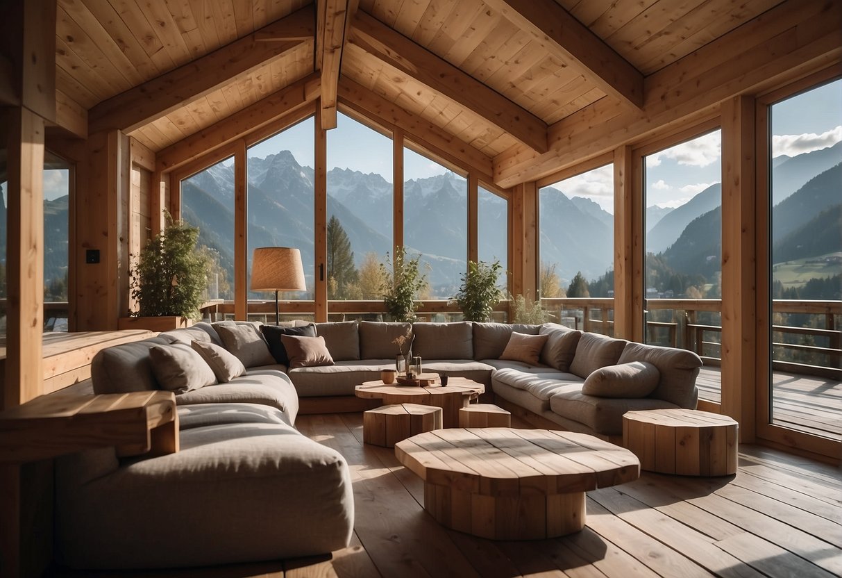 A cozy, sustainable Bio Wellnesshotel in Tirol, with natural wood interiors and a serene atmosphere for a relaxing getaway