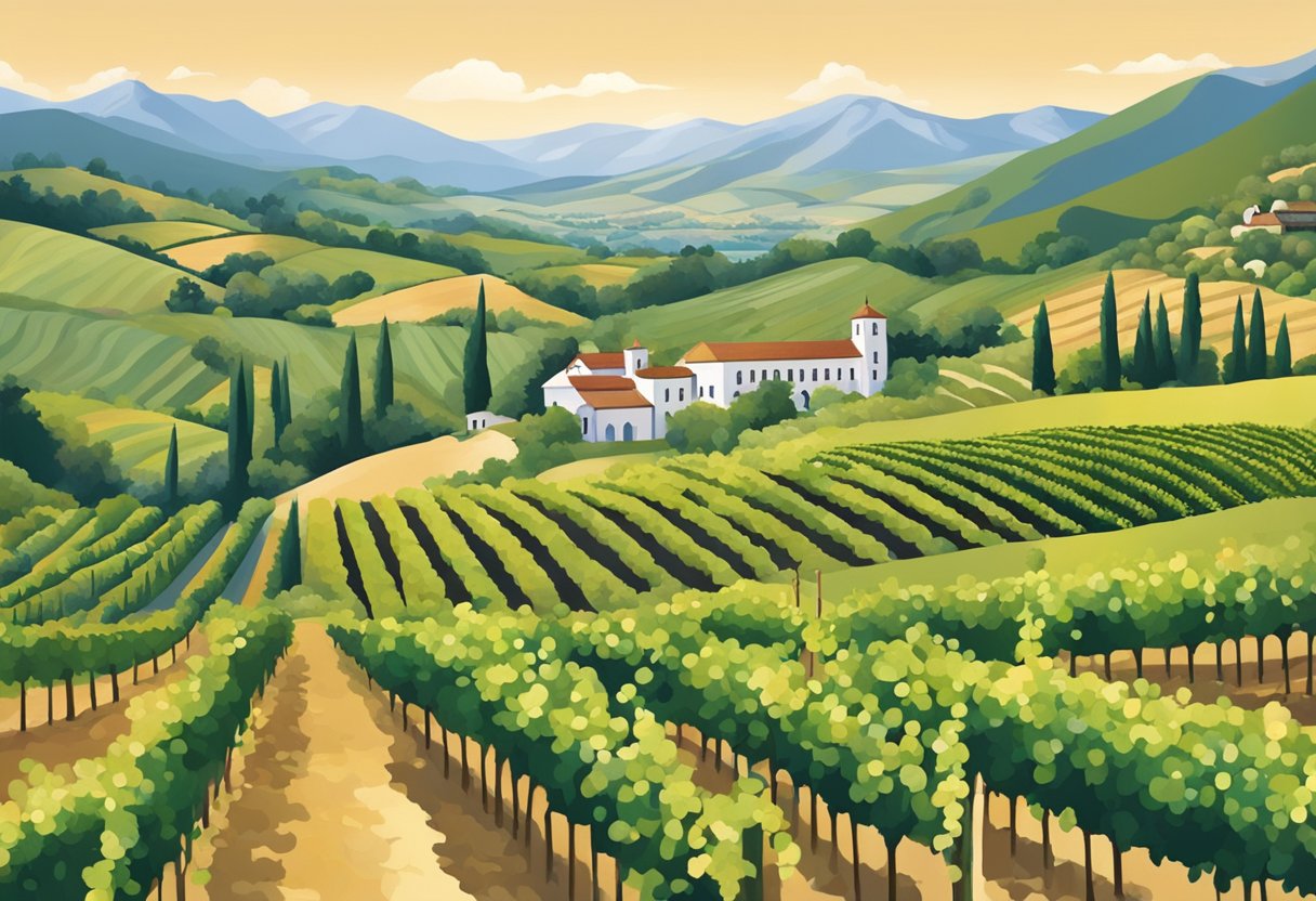 Vineyards stretch across rolling hills, with a backdrop of mountains. Wineries offer tastings and tours, while charming towns provide local cuisine and boutique shopping