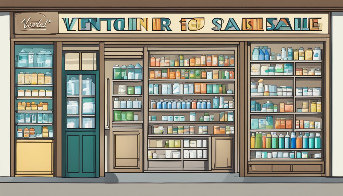 A pharmacy sign with the words "Ventolin for sale" in Singapore