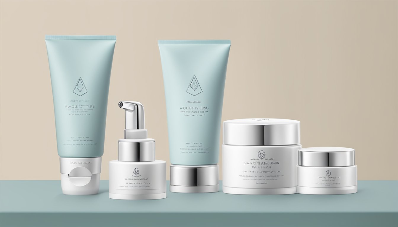 A sleek, modern skincare product sits on a clean, minimalist background. The packaging is elegant and sophisticated, with the Augustinus Bader logo prominently displayed