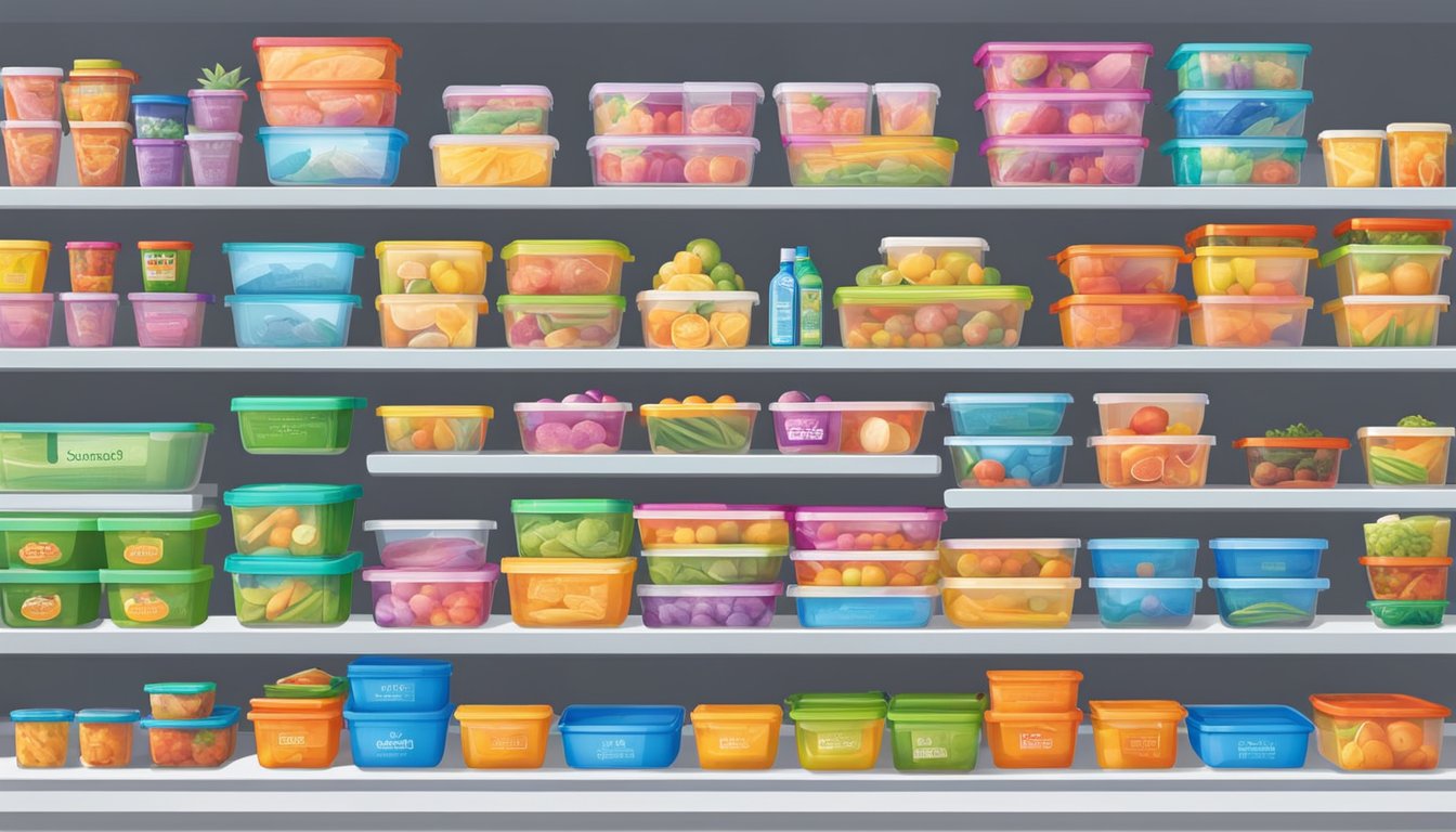 Shelves stocked with Sistema containers in a Singapore store
