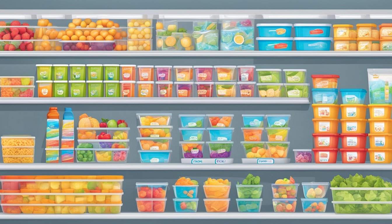 Shelves stocked with Sistema containers in a Singapore store. Bright, organized display with clear product labels