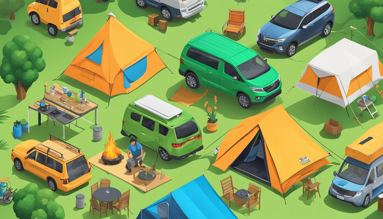 A vibrant online marketplace showcases top camping brands and services