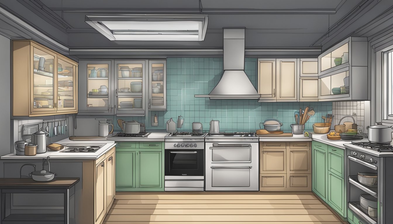 A kitchen with various oven models on display, accompanied by a sign reading "Frequently Asked Questions: Which oven to buy Singapore."